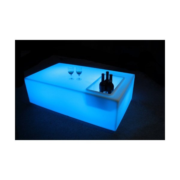 Afx Led Square Table Light Game, Led Lit Coffee Table