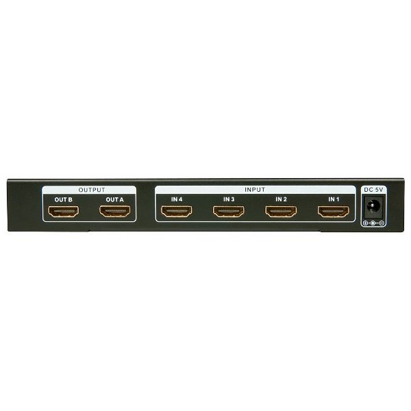LINDY 4x4 HDMI Matrix Switch – 4K UHD, Mit IR-Fernbedienung, Für Bis Zu 10m Kabel