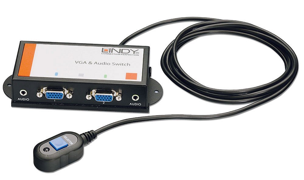 Lindy Auto Switch 2 12 VGA and stereo audio with remote control