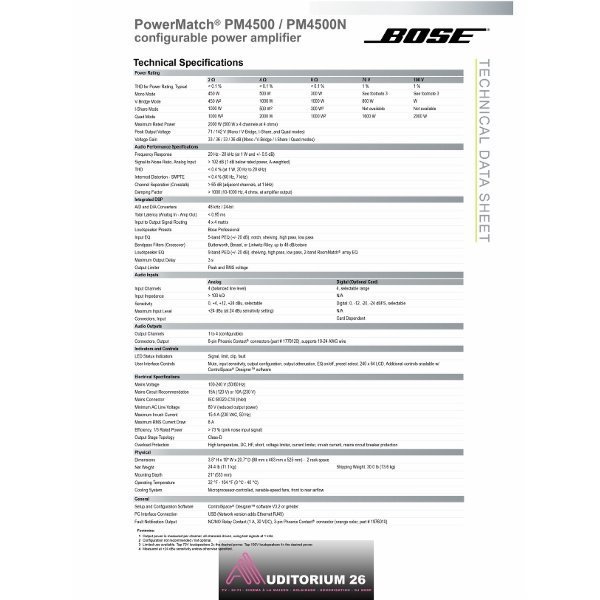 Bose Pro PM4500 amplificateur BOSE