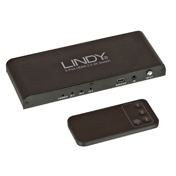 Lindy 3-way HDMI 2.0 UHD switch (3 in - 1 out)