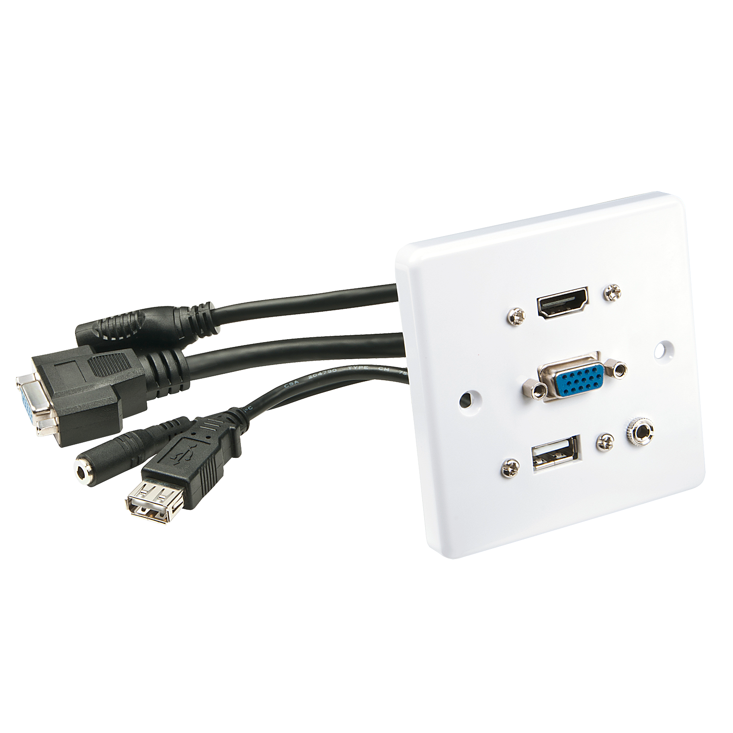 AV:Link Module Plaque Murale - Jack 3.5mm Stéréo Vers Queue Femelle
