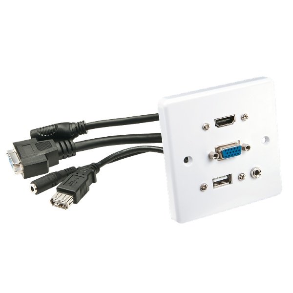 Lindy Plaque Murale VGA/HDMI/USB/Jack 3.5mm Stéréo ( lindy 60220 )