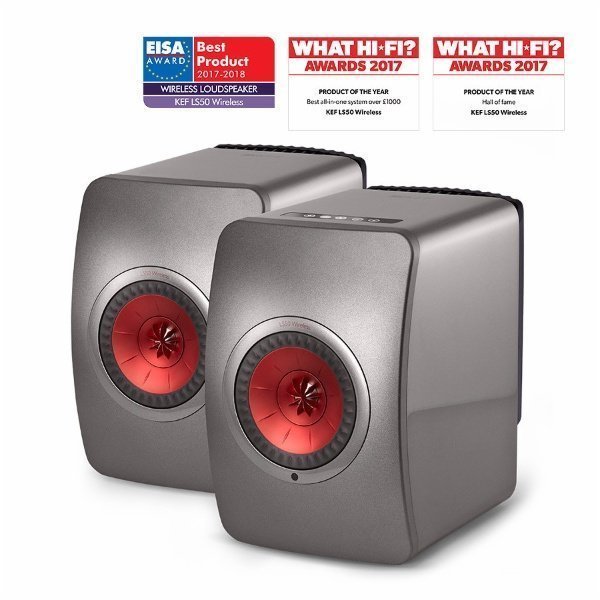 KEF KEF LS50 Wireless Titanium/Red (pair)