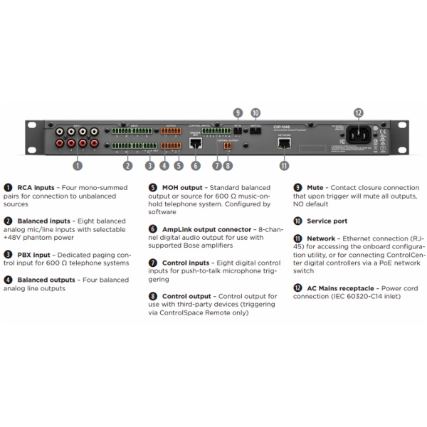 Graden Celsius maximaal grip Bose CSP-1248 PROCESSOR 230V Commercial Sound Processor | Signal processing  - SONOLOGY Toulouse